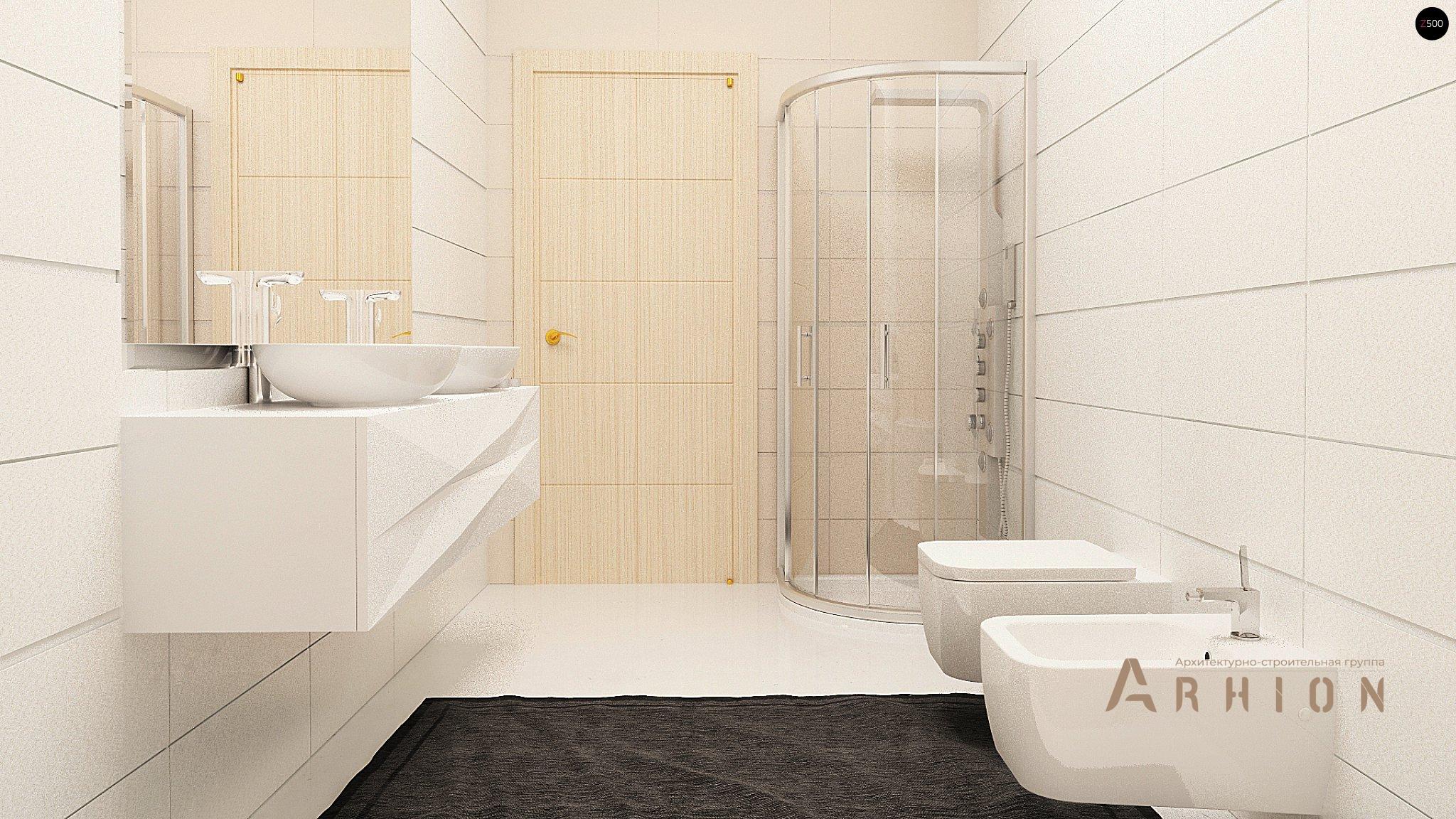 10. Проект одноэтажного дома в европейском стиле с четырехскатной, Z284 GP2, площадью - 211 кв c мансардой, терассой, балконом, гаражом